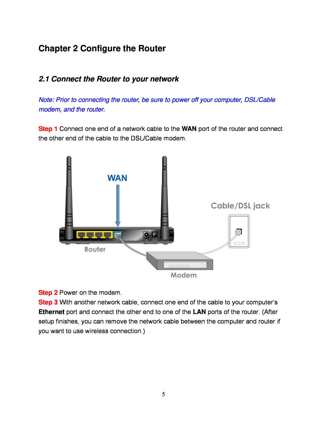 Airlink101 AR695W manual Configure the Router, Connect the Router to your network 