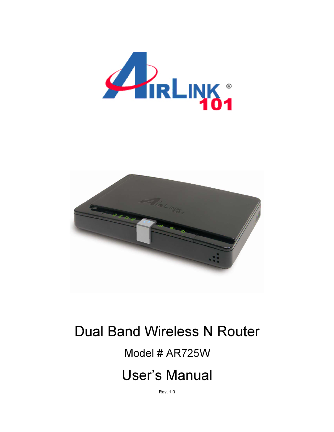 Airlink101 AR725W user manual Dual Band Wireless N Router 