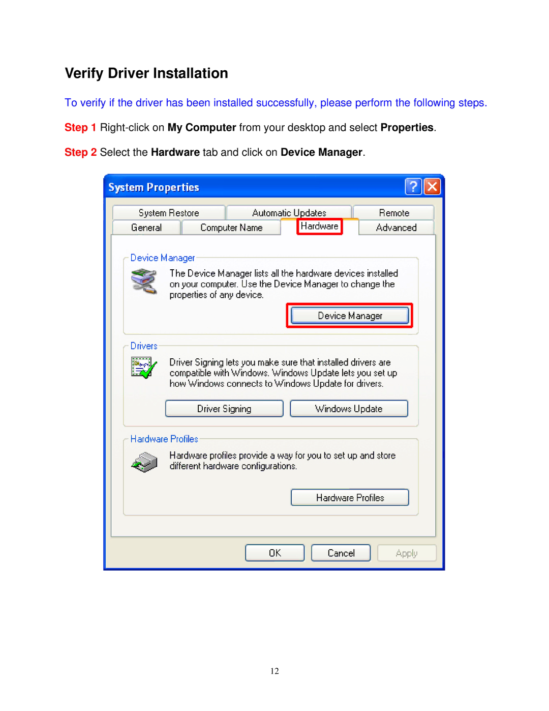 Airlink101 ASOHOUSB user manual Verify Driver Installation 