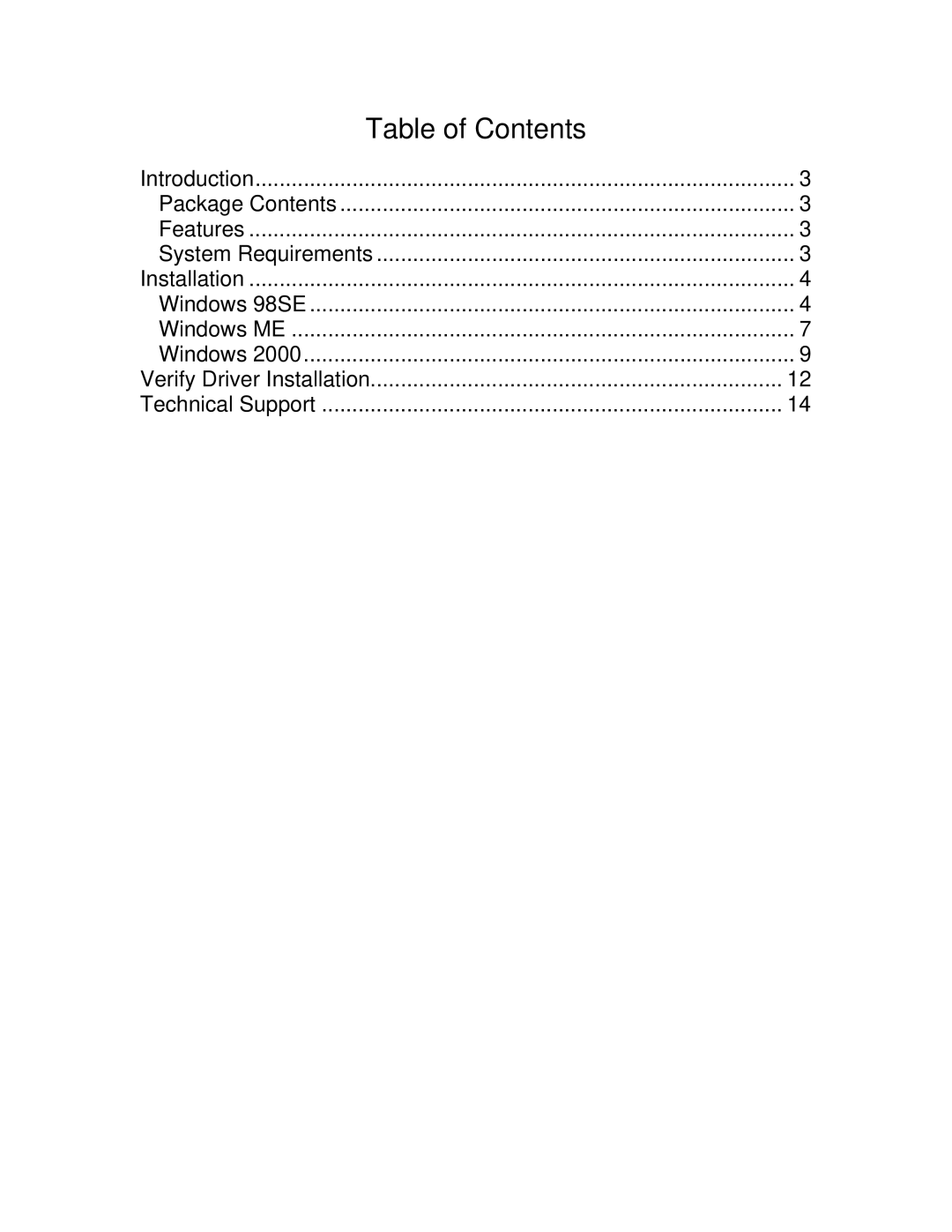 Airlink101 ASOHOUSB user manual Table of Contents 