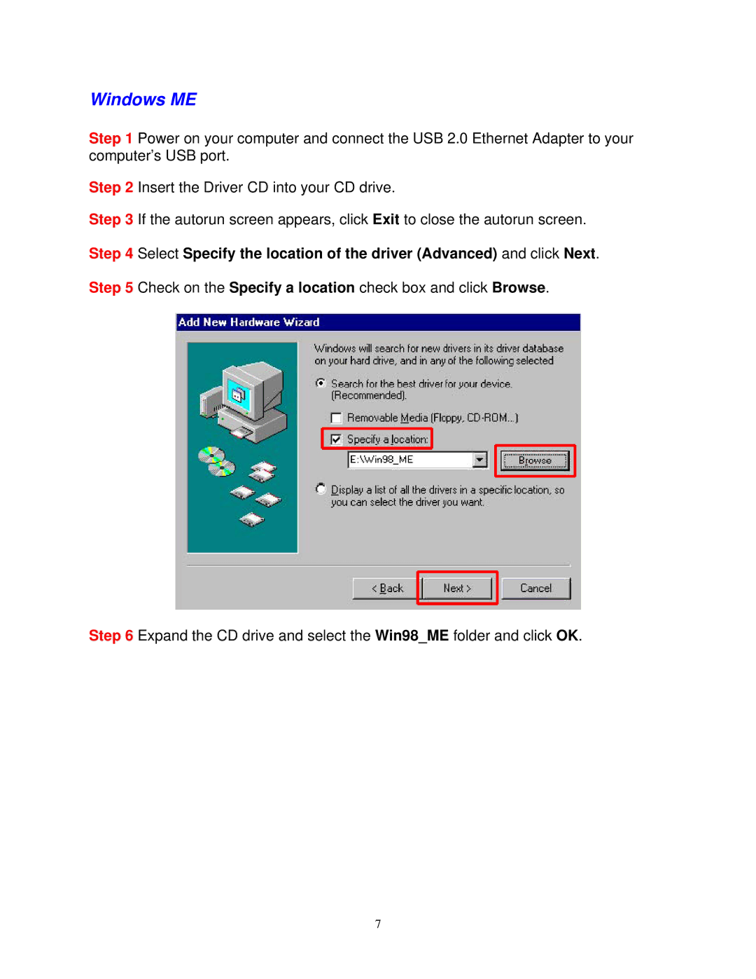 Airlink101 ASOHOUSB user manual Windows ME 