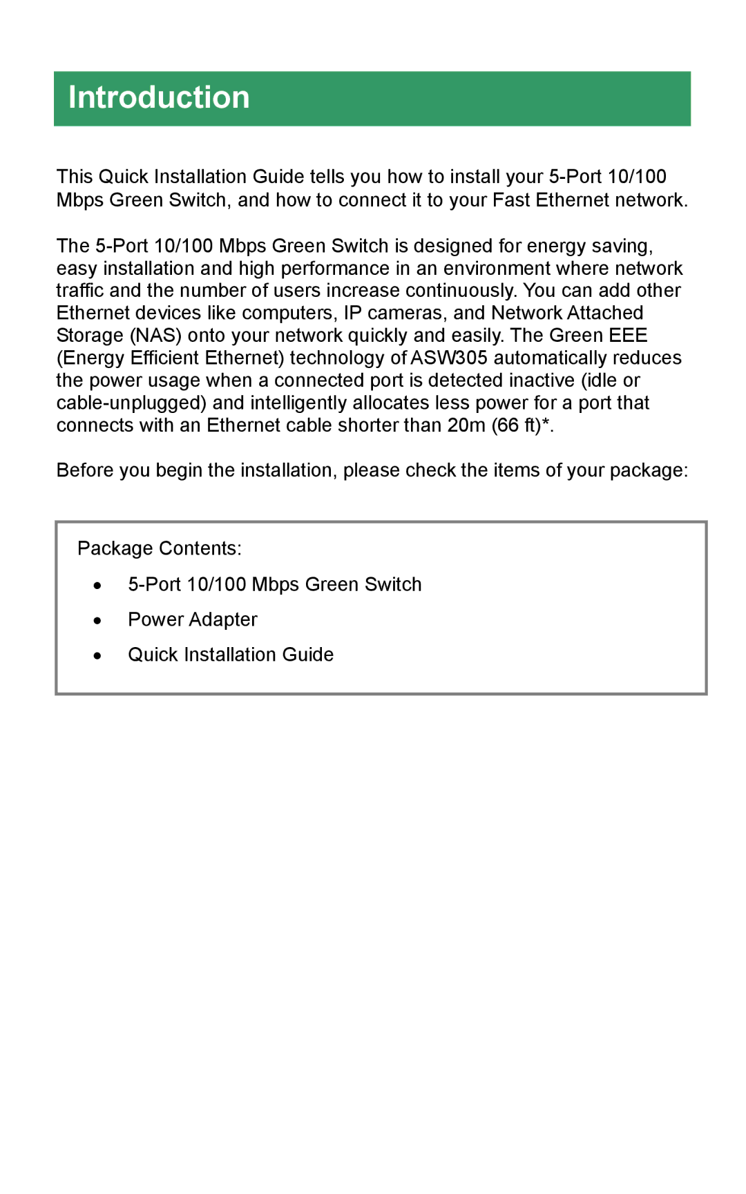 Airlink101 ASW305 manual Introduction 