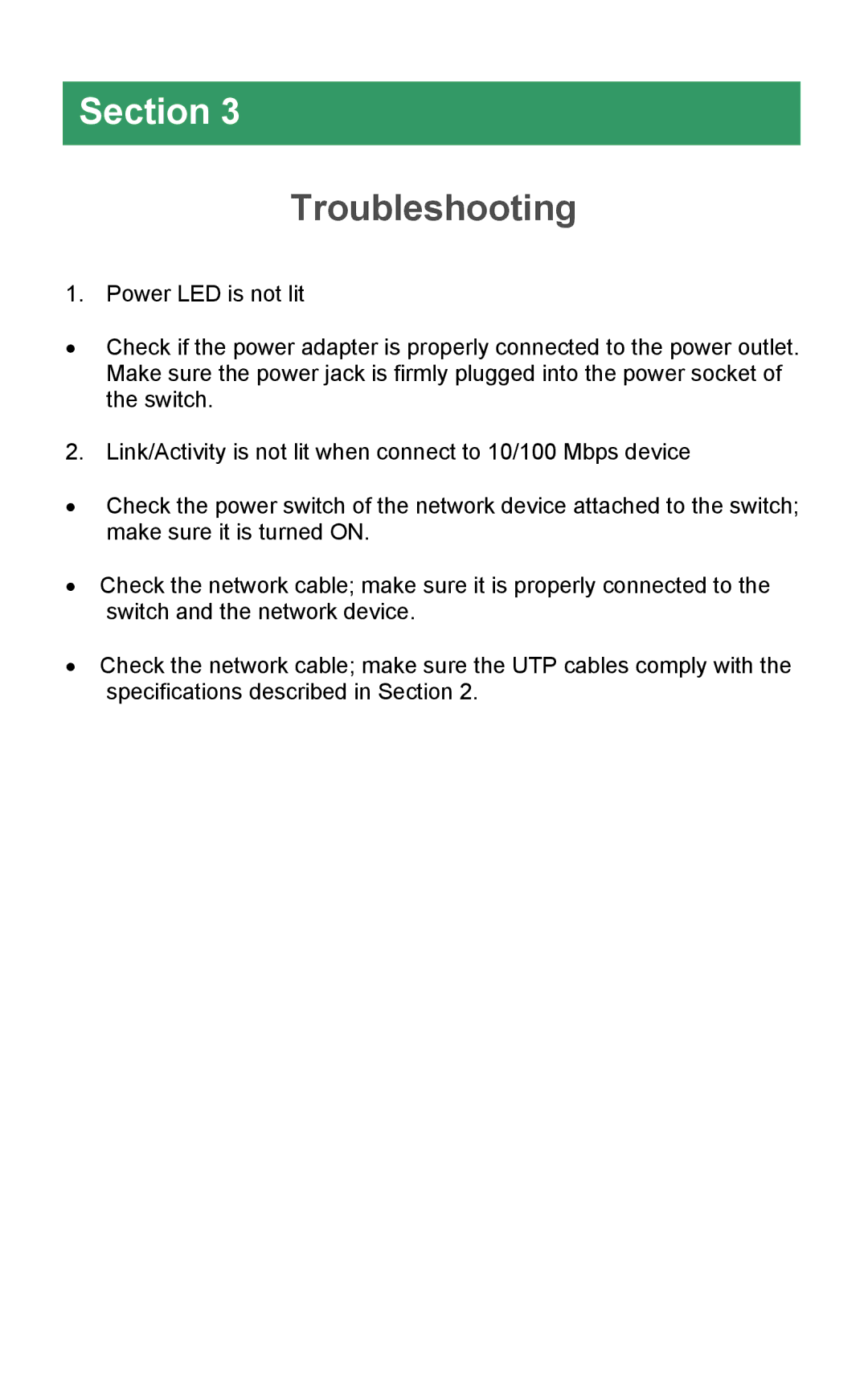 Airlink101 ASW305 manual Troubleshooting 