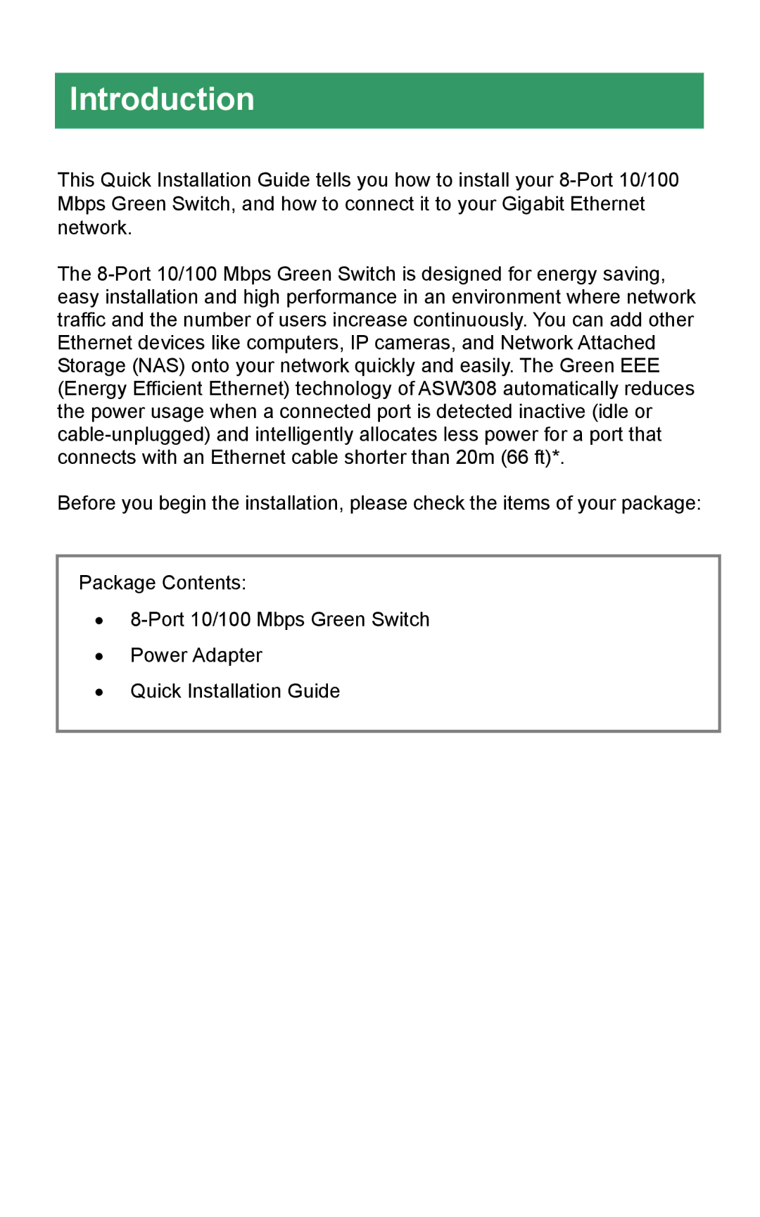 Airlink101 ASW308 manual Introduction 