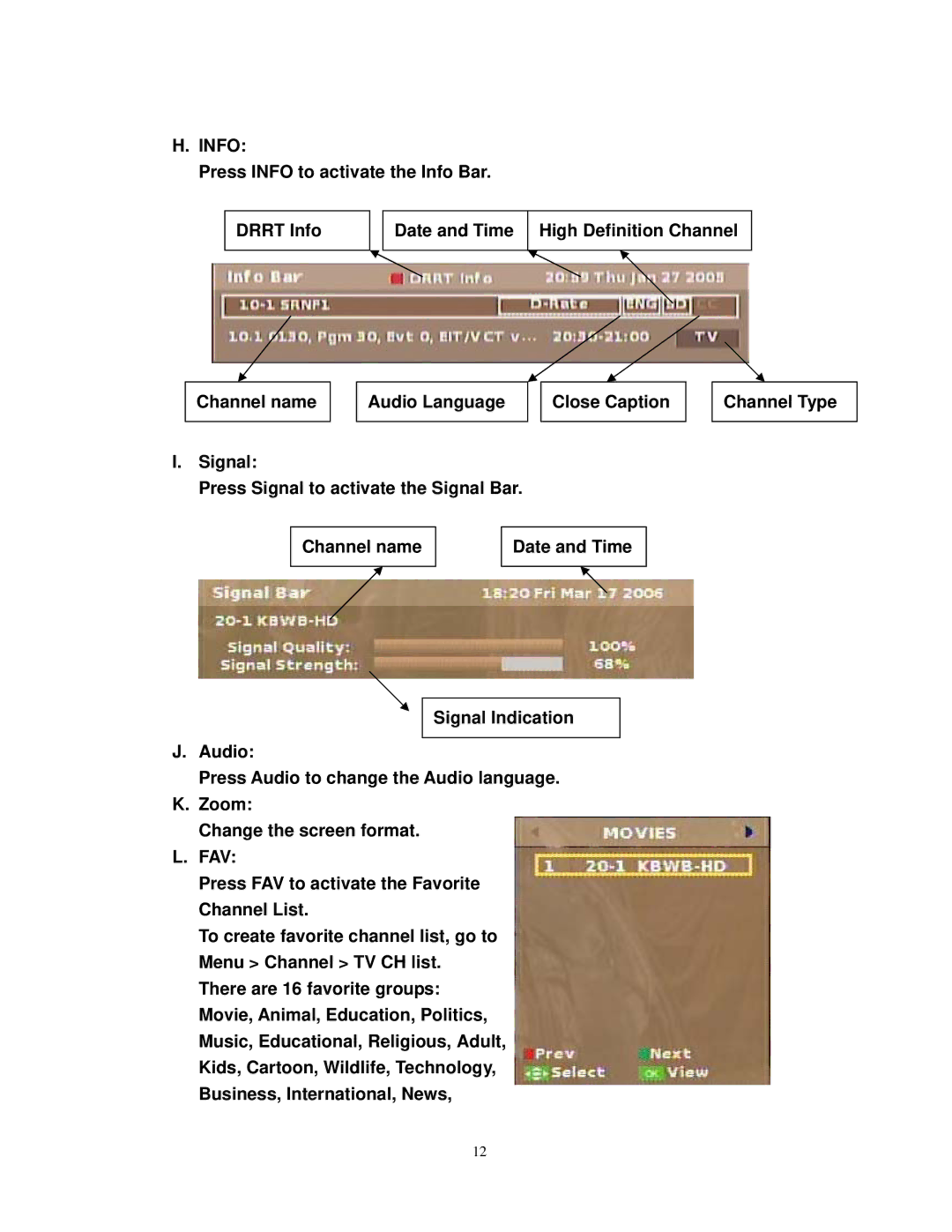 Airlink101 ATVC101 user manual Info, Fav 