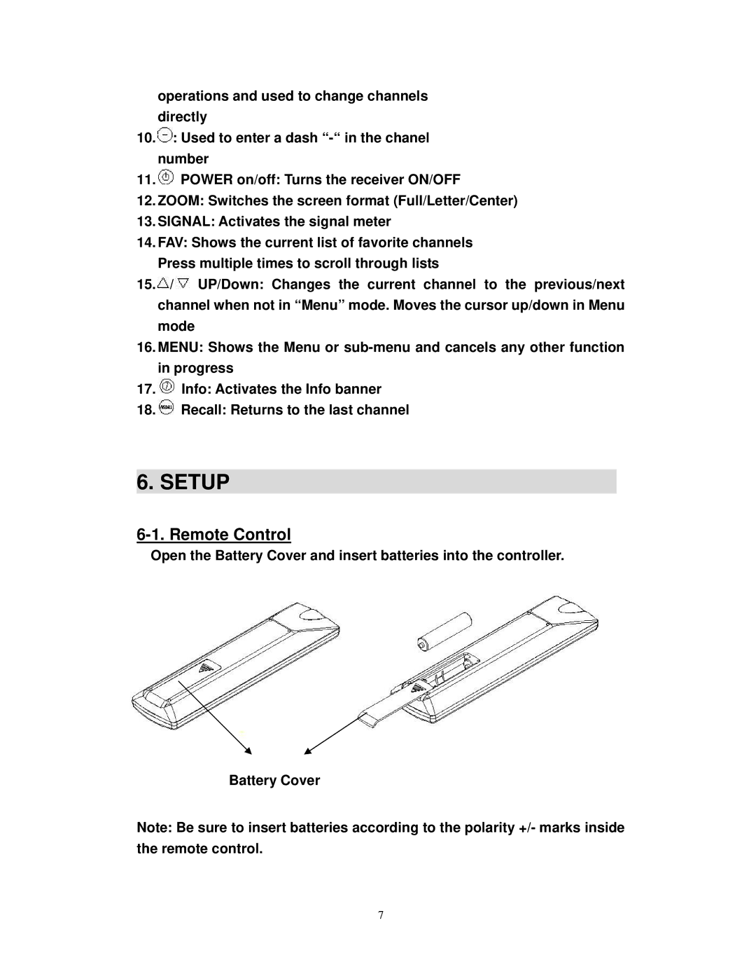 Airlink101 ATVC101 user manual Setup, Remote Control 