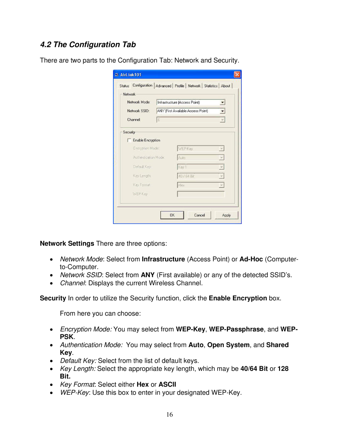 Airlink101 AWLC3026 user manual Configuration Tab, Bit 