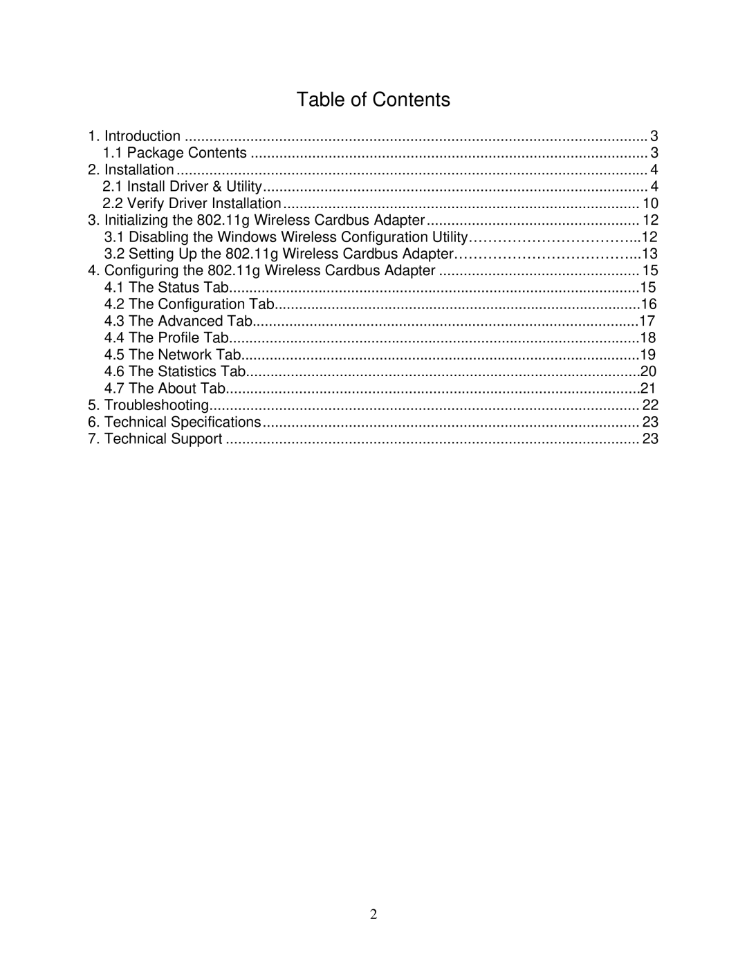 Airlink101 AWLC3026 user manual Table of Contents 