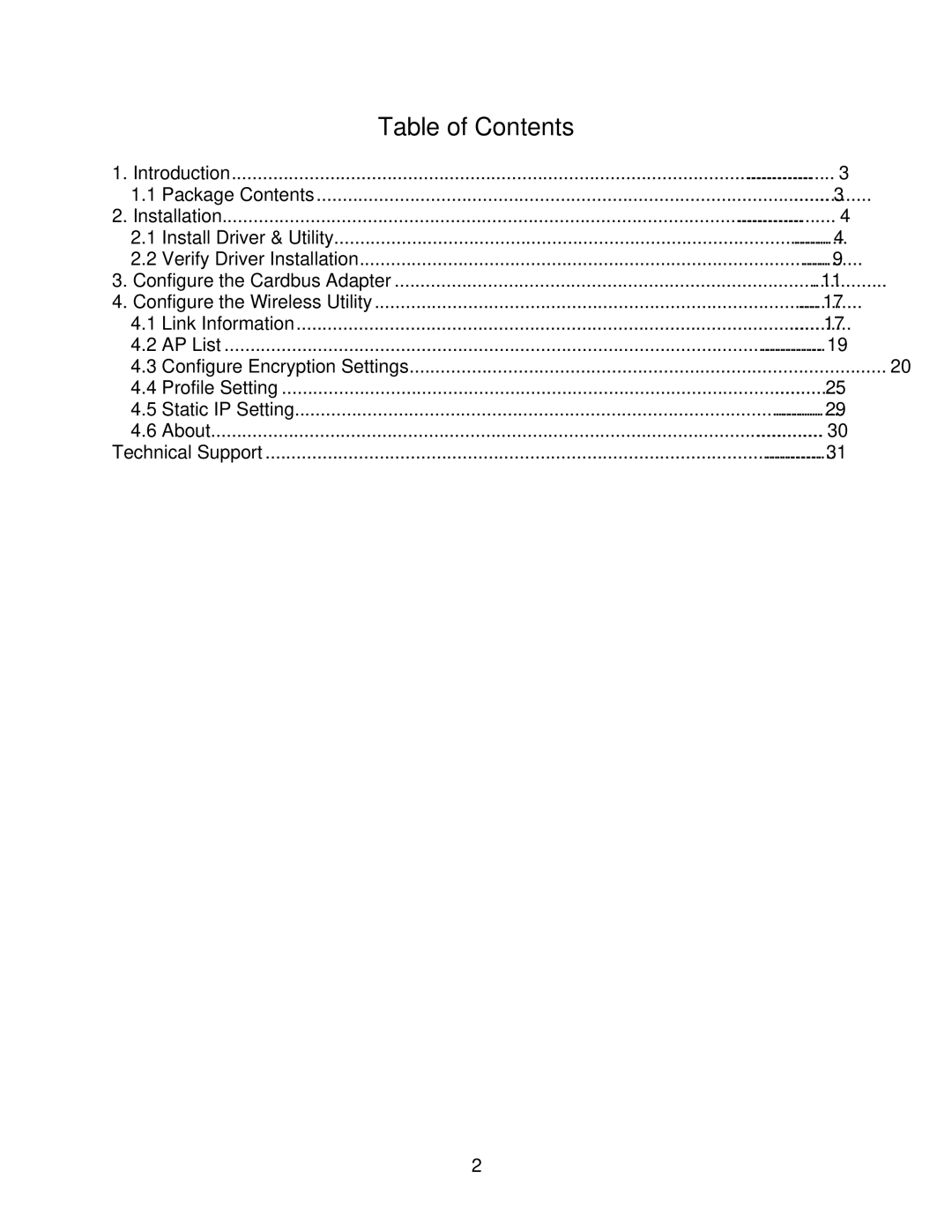 Airlink101 AWLC3026T user manual Table of Contents 