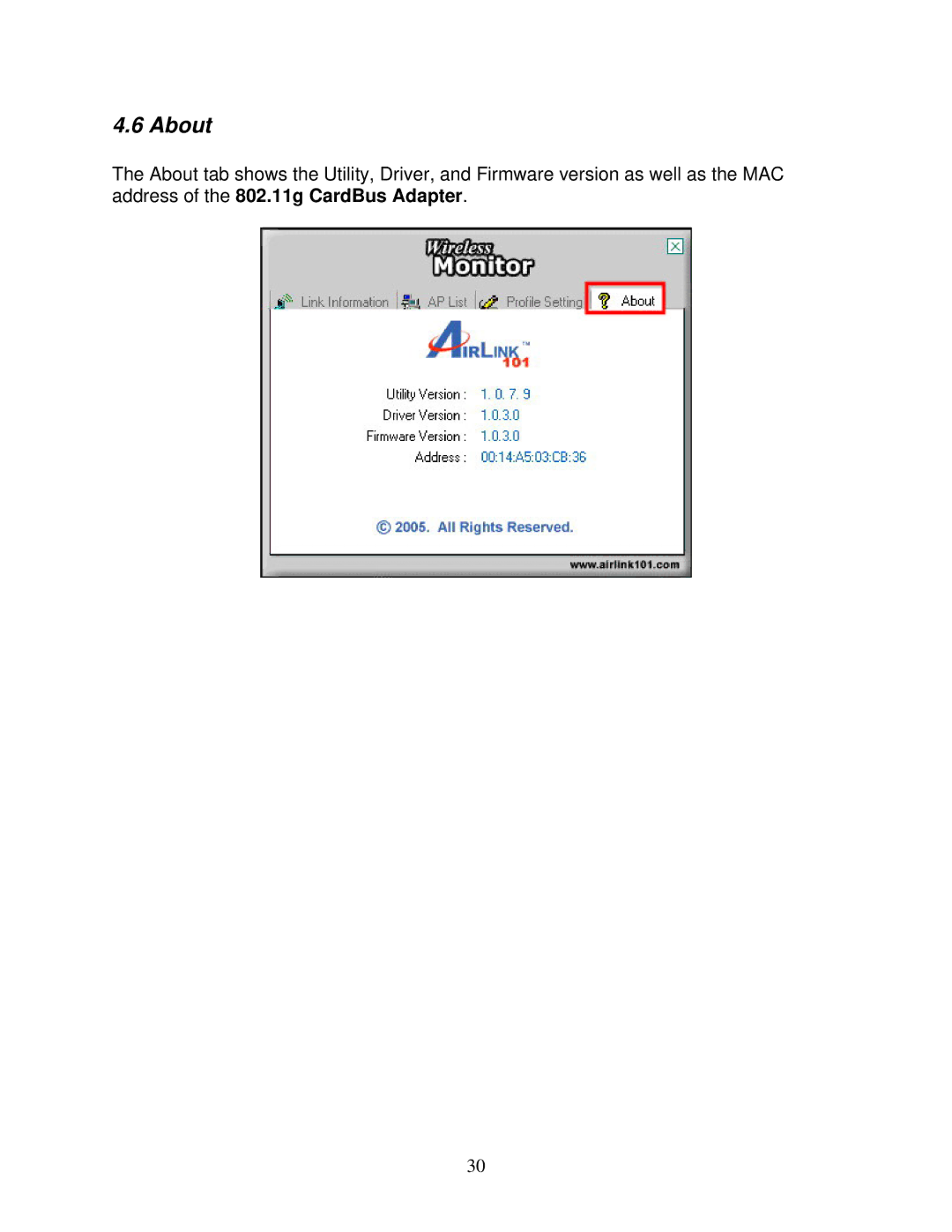 Airlink101 AWLC3026T user manual About 