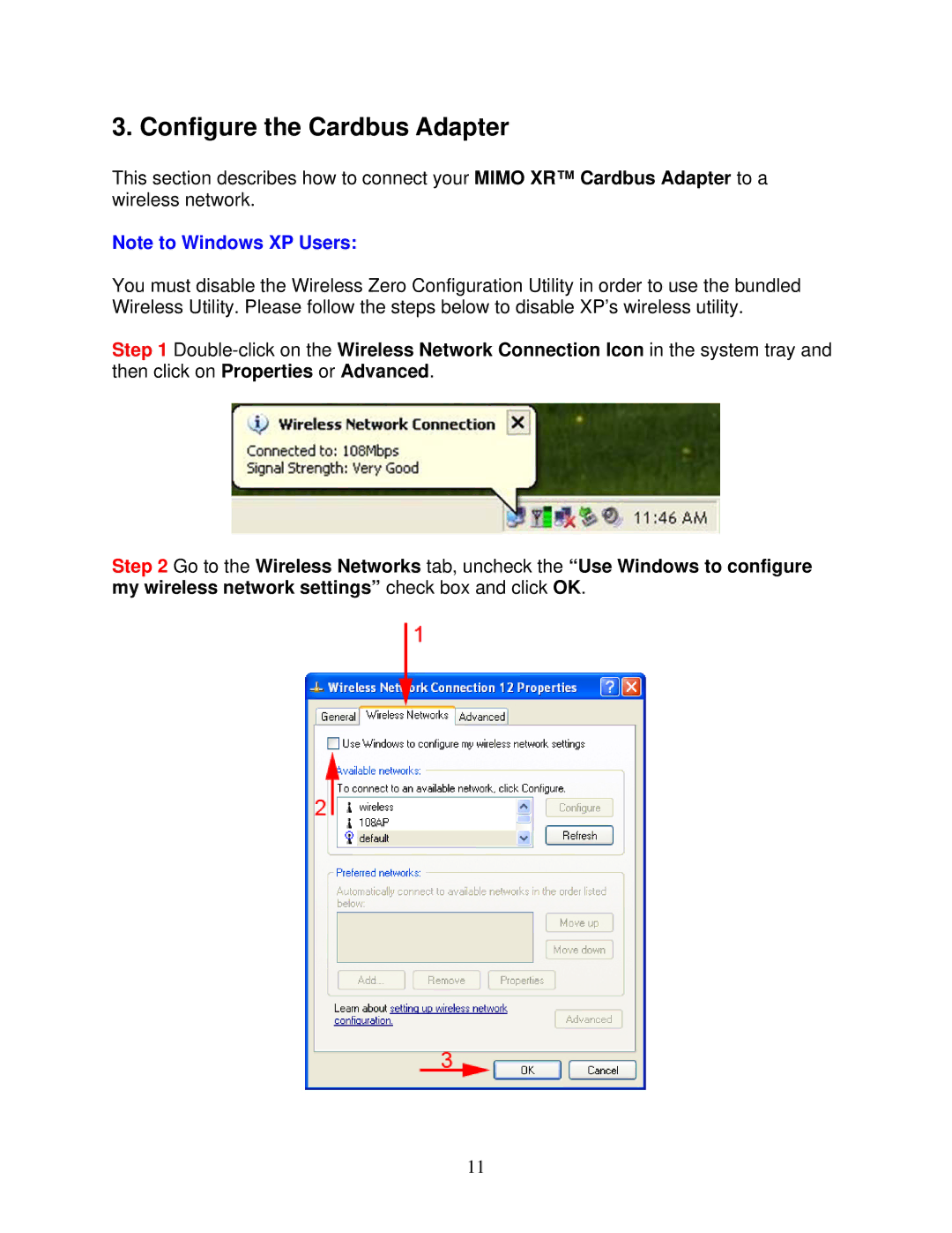 Airlink101 AWLC5025 user manual Configure the Cardbus Adapter 