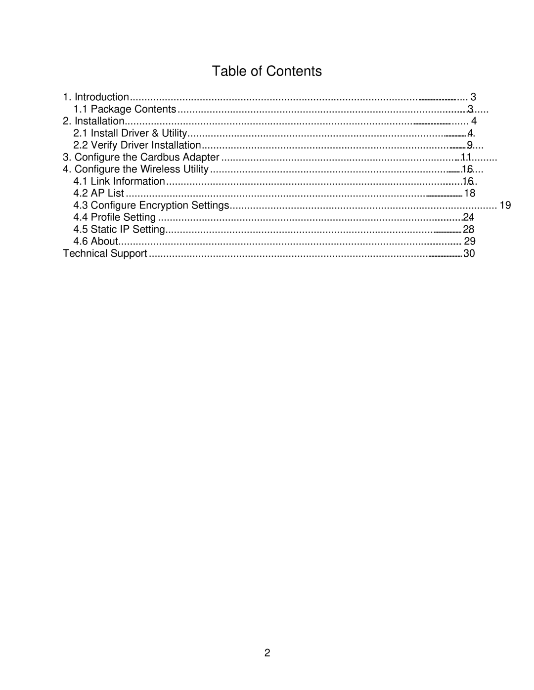 Airlink101 AWLC5025 user manual Table of Contents 