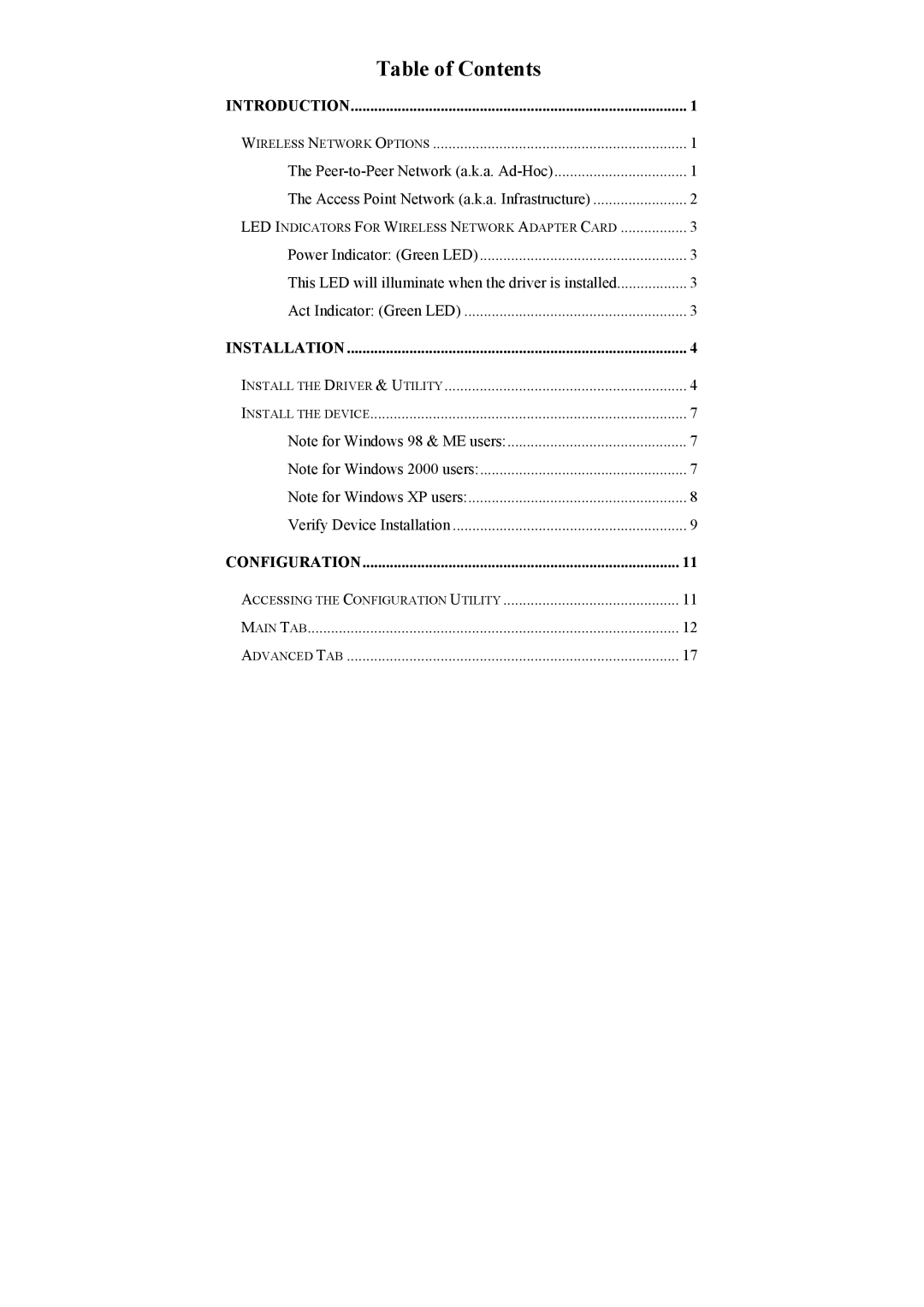 Airlink101 AWLH3025 user manual Table of Contents 