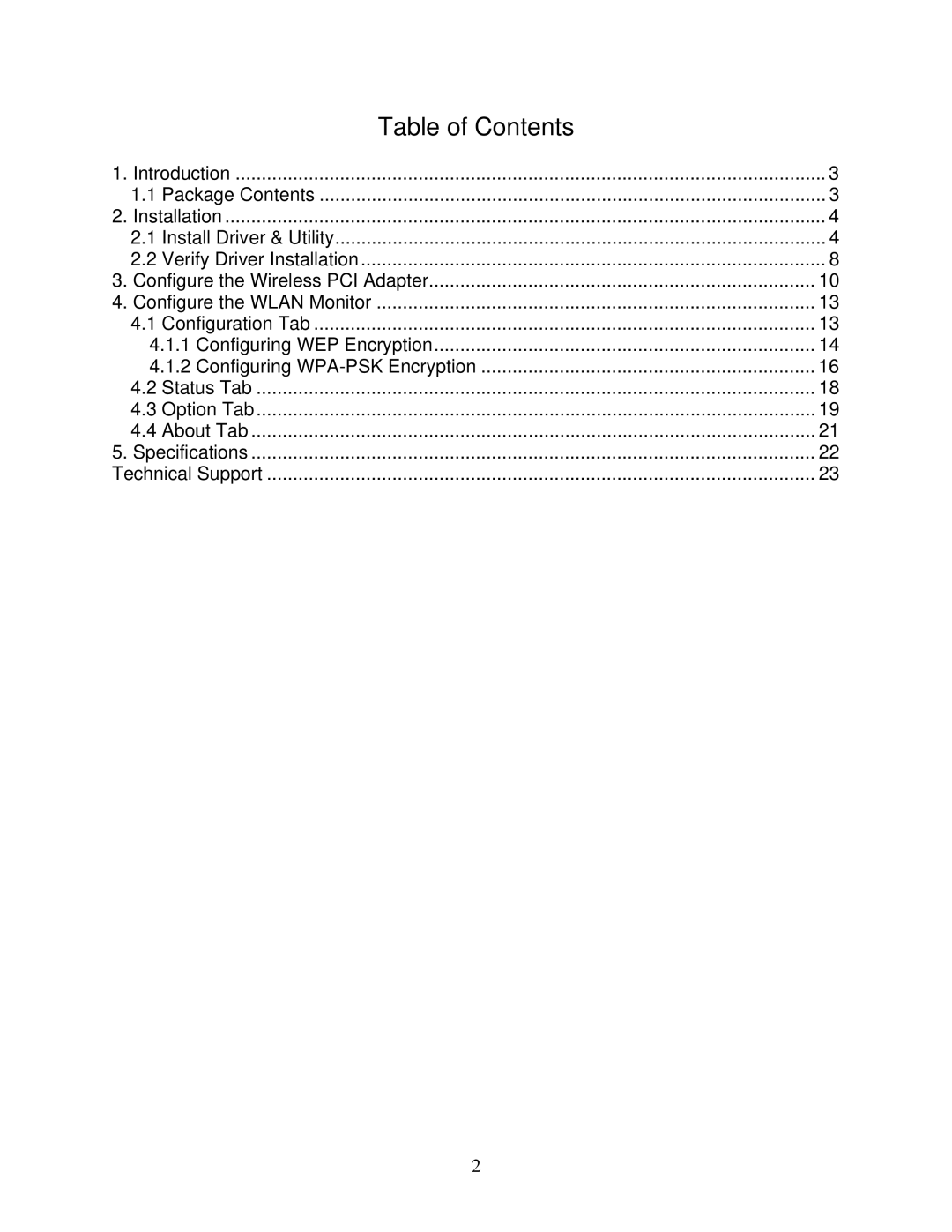 Airlink101 AWLH3026T user manual Table of Contents 