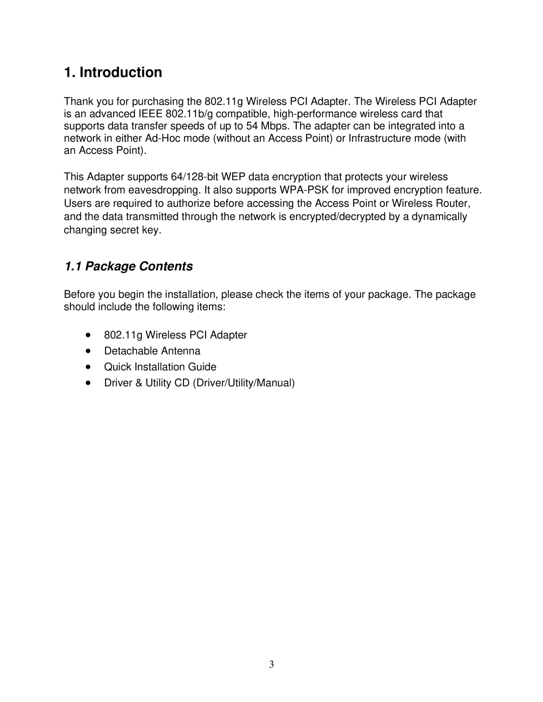 Airlink101 AWLH3026T user manual Introduction, Package Contents 