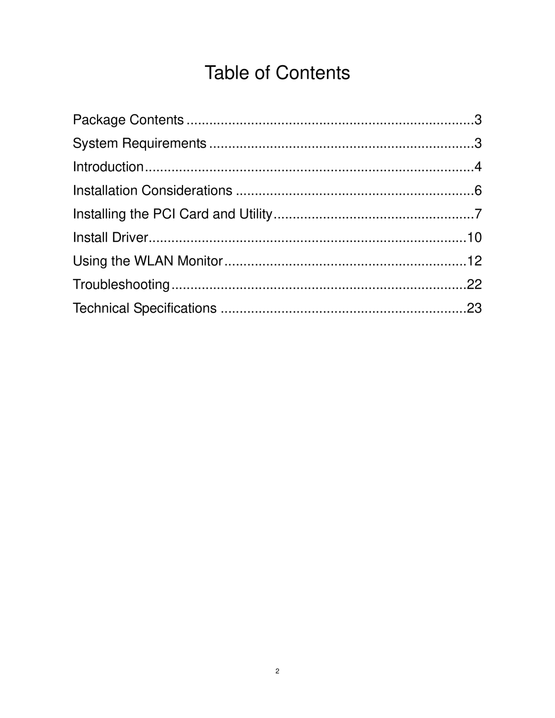 Airlink101 AWLH4030 user manual Table of Contents 