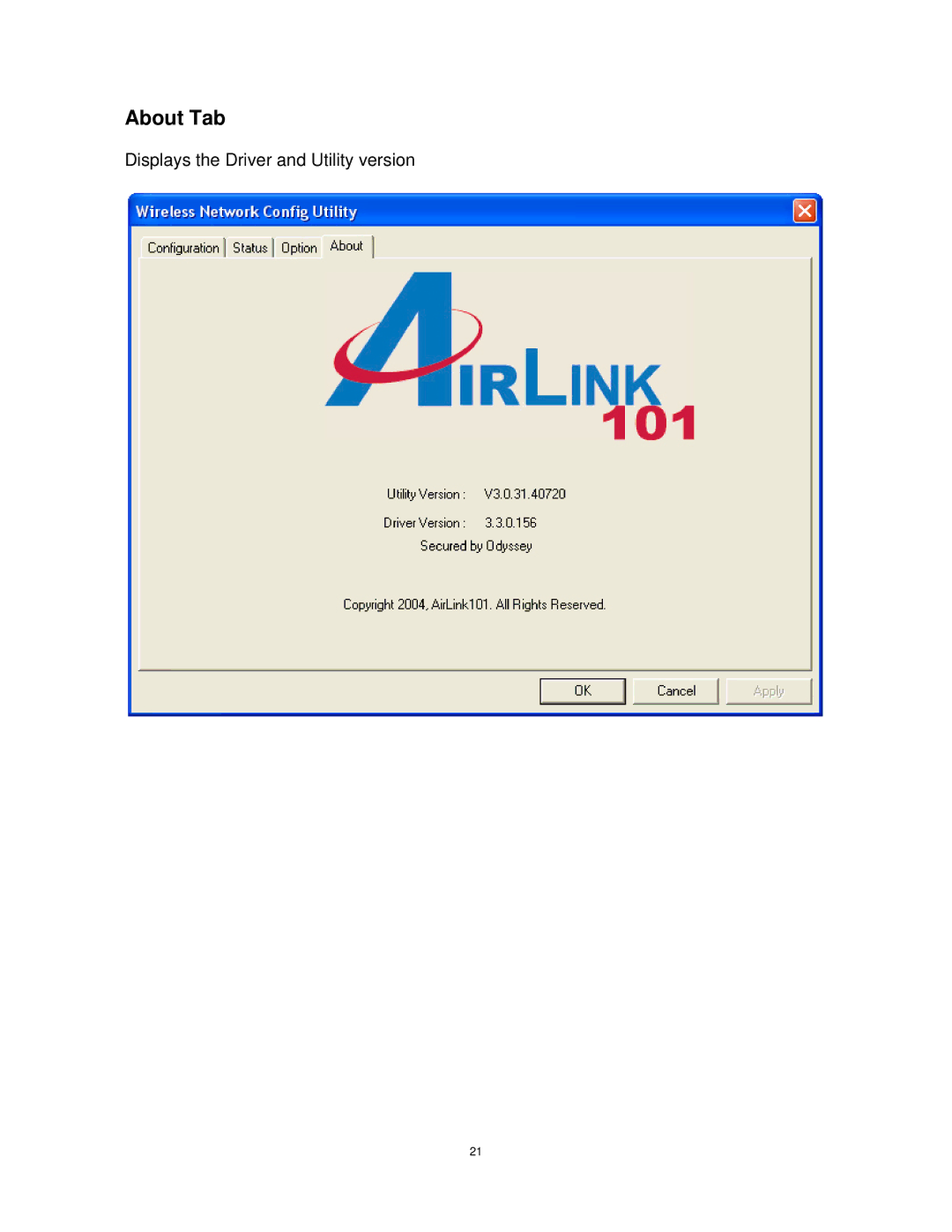 Airlink101 AWLH4030 user manual About Tab 