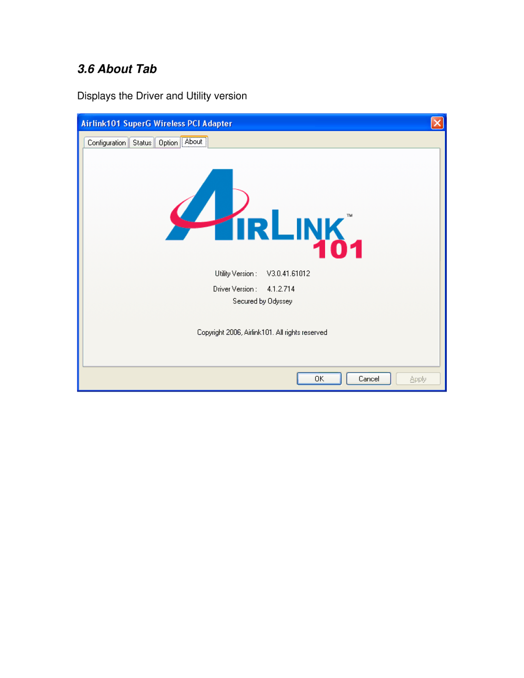 Airlink101 AWLH4130 user manual About Tab 