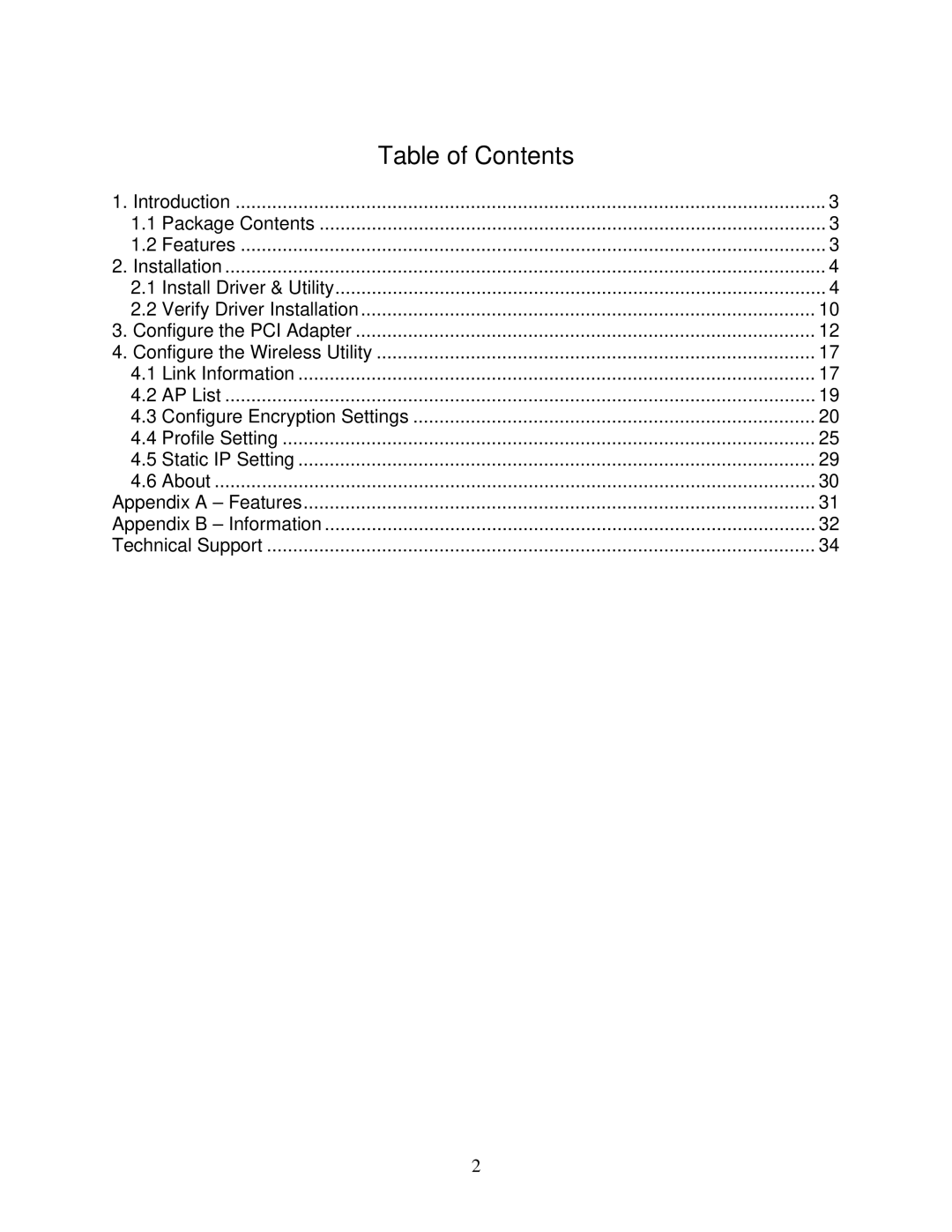 Airlink101 AWLH6045 user manual Table of Contents 