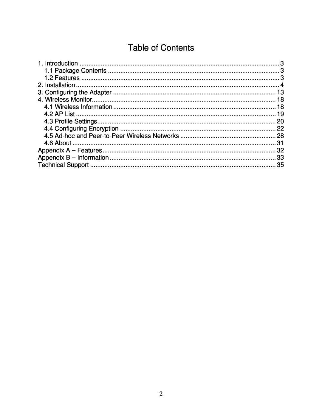 Airlink101 AWLH6070 user manual Table of Contents 