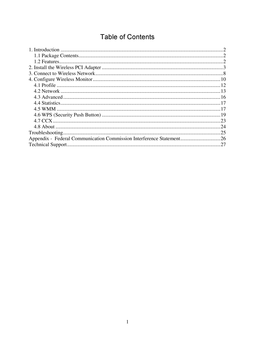 Airlink101 AWLH6075 user manual Table of Contents 