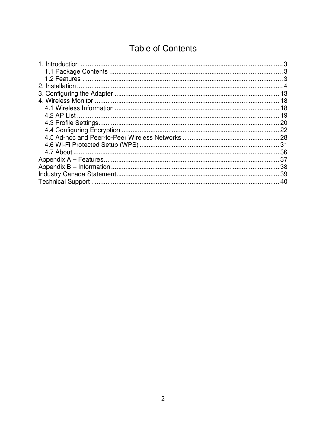 Airlink101 AWLH6090 user manual Table of Contents 