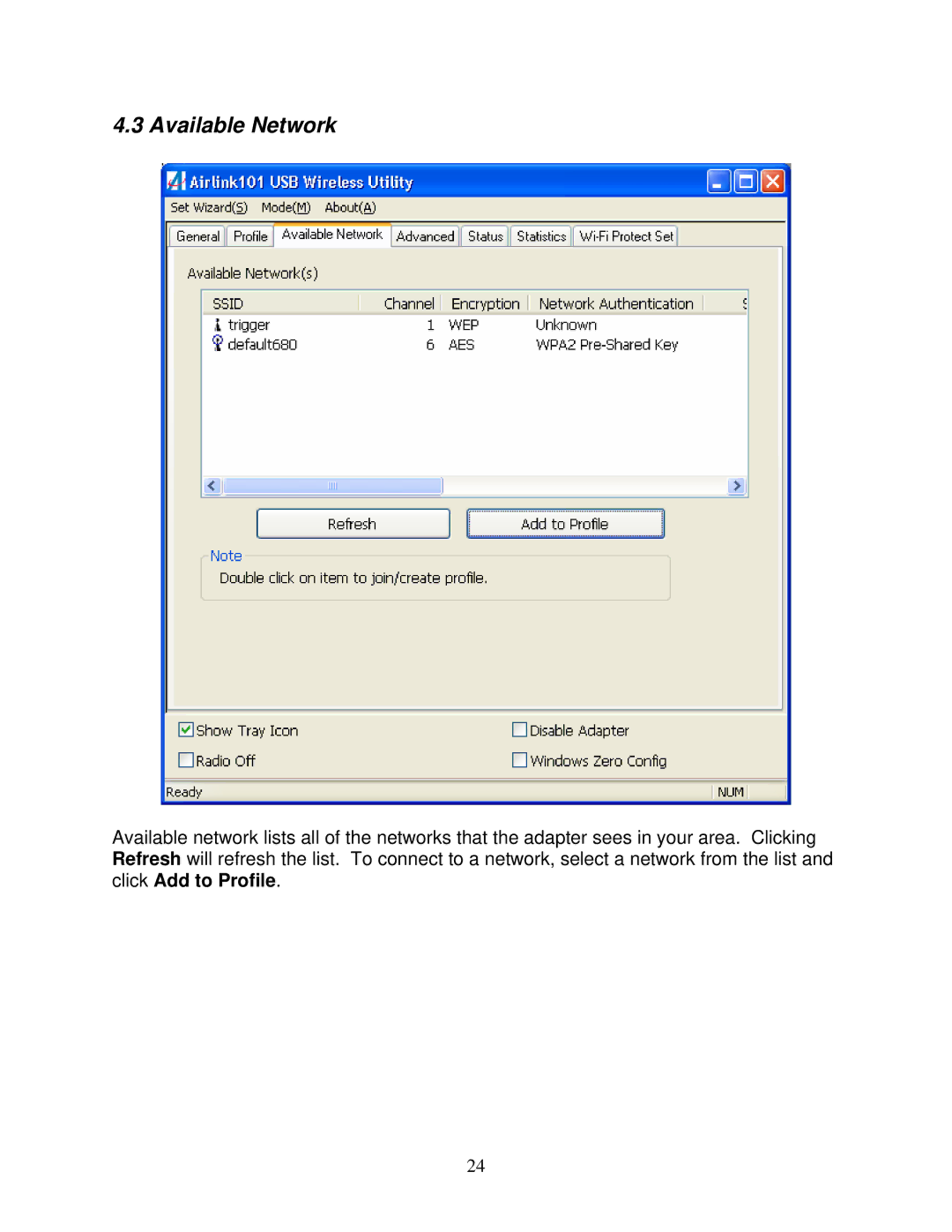 Airlink101 AWLL3028 user manual Available Network 