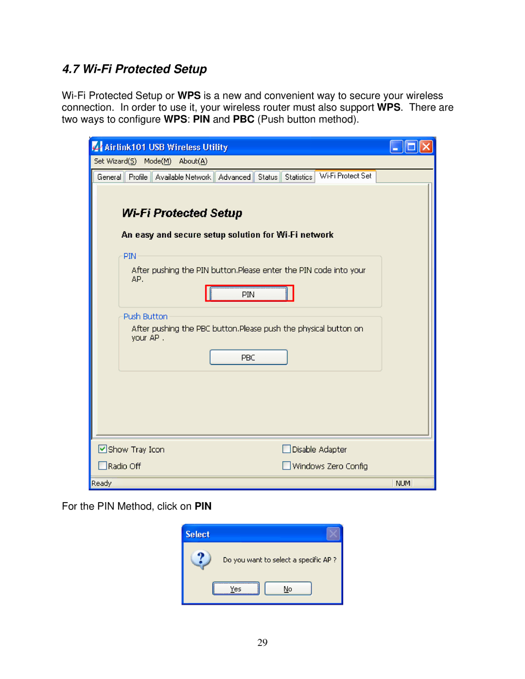 Airlink101 AWLL3028 user manual Wi-Fi Protected Setup 