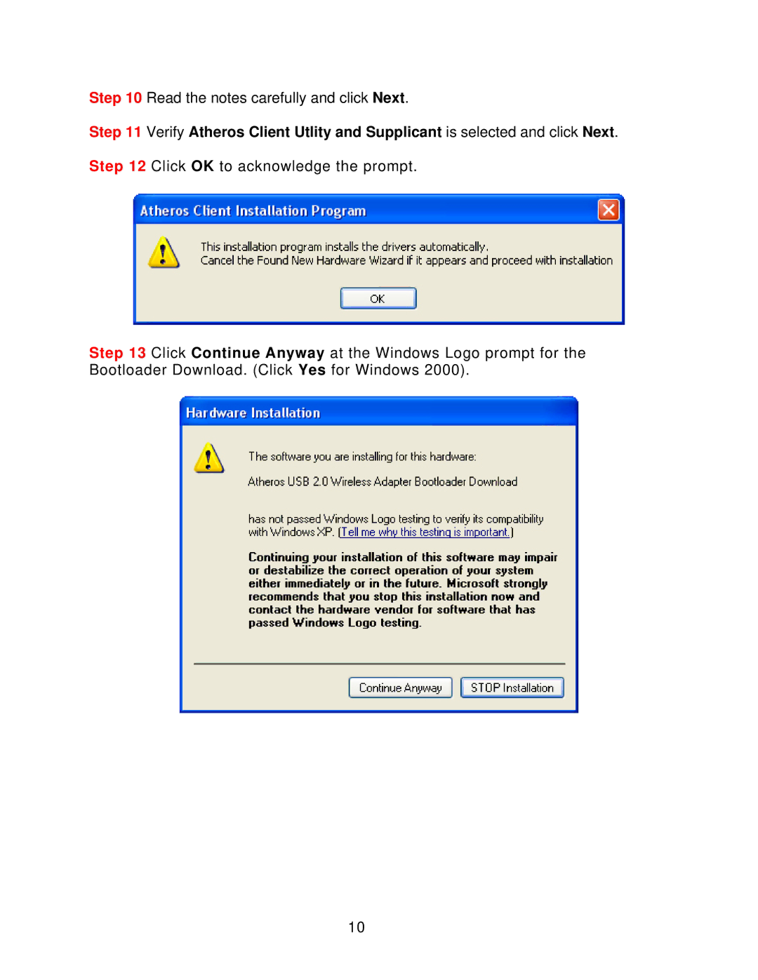 Airlink101 AWLL4030 user manual Read the notes carefully and click Next 