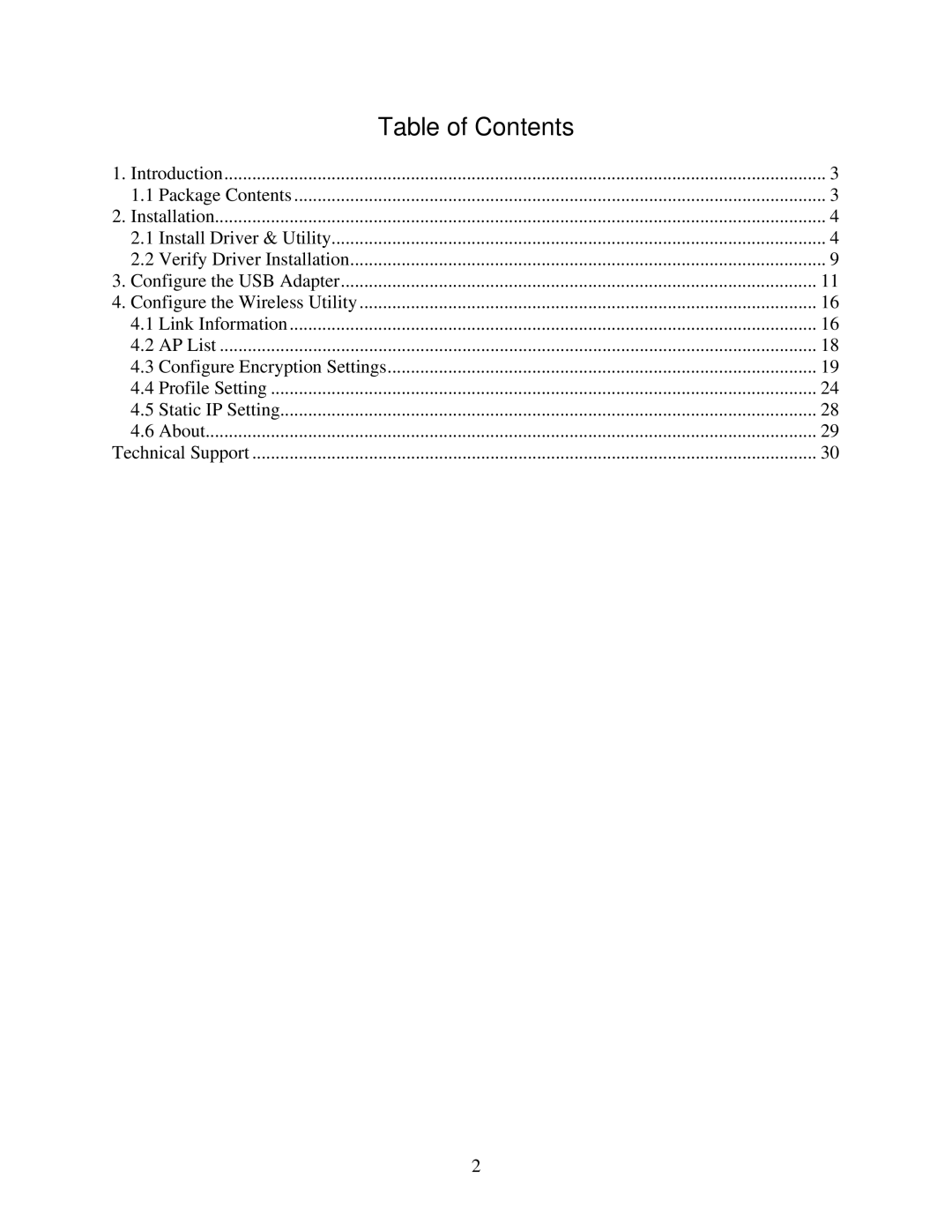 Airlink101 AWLL5025 user manual Table of Contents 