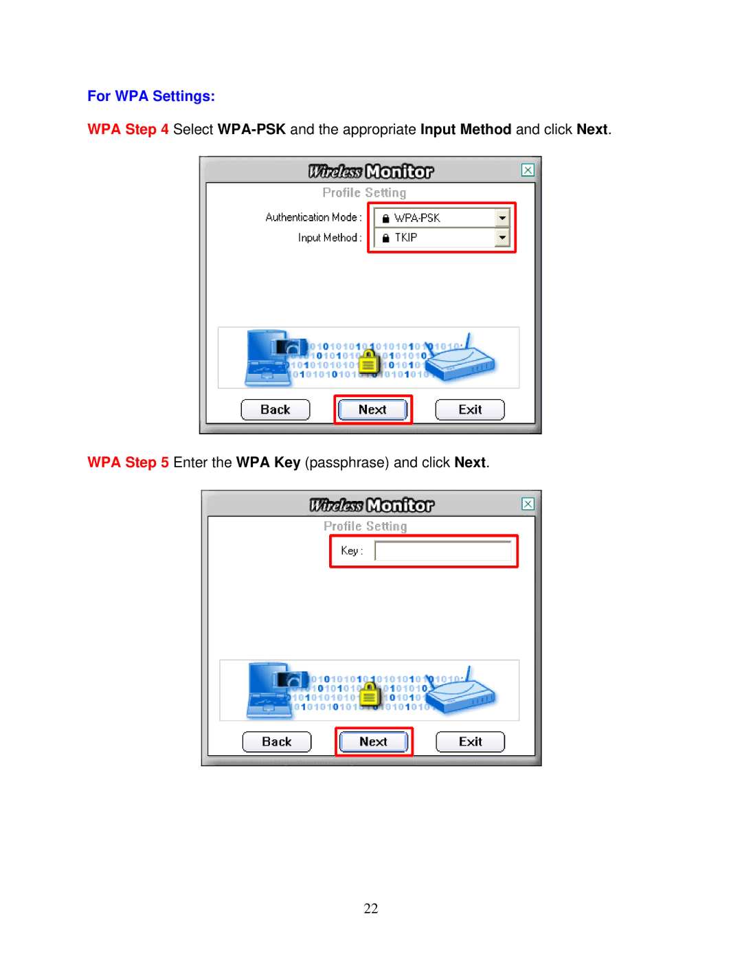 Airlink101 AWLL5025 user manual For WPA Settings 