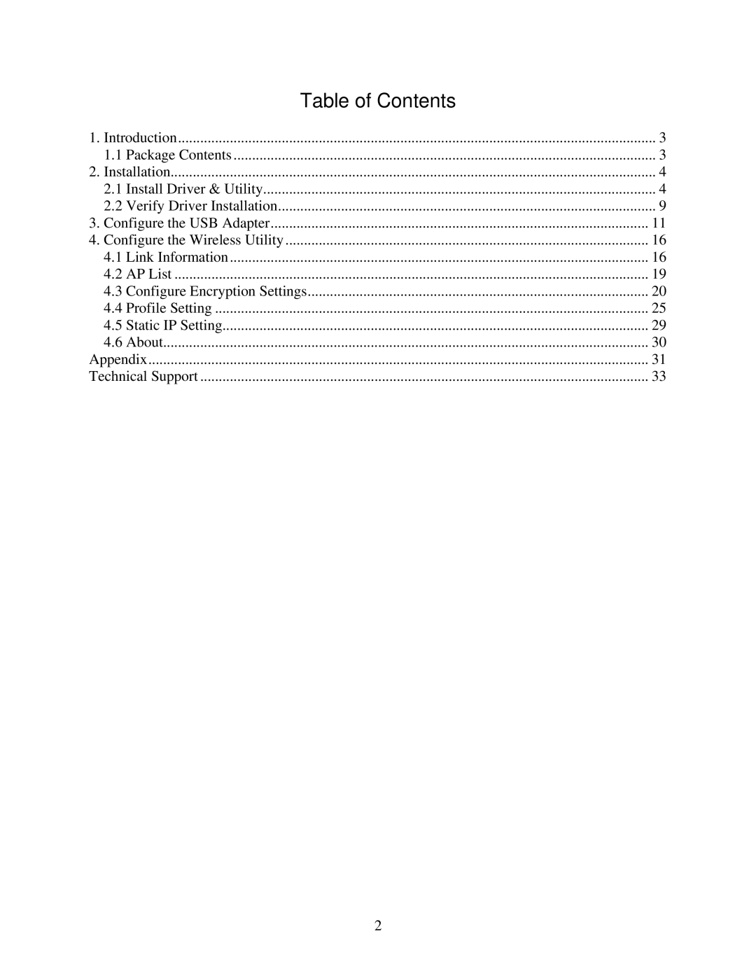 Airlink101 AWLL5026 user manual Table of Contents 