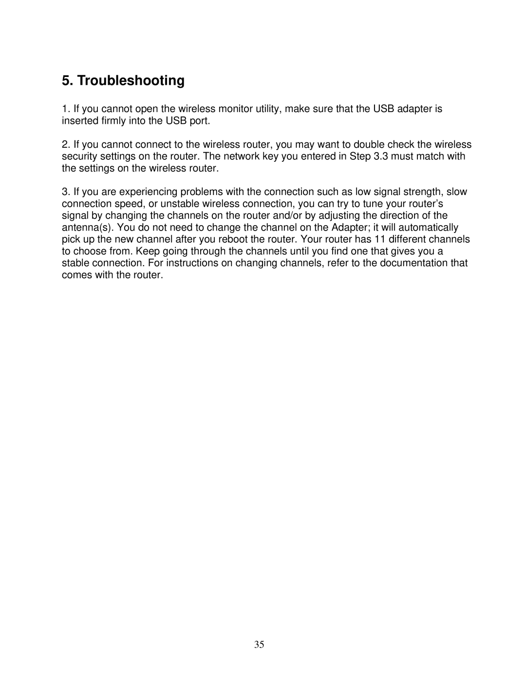 Airlink101 AWLL5055 user manual Troubleshooting 