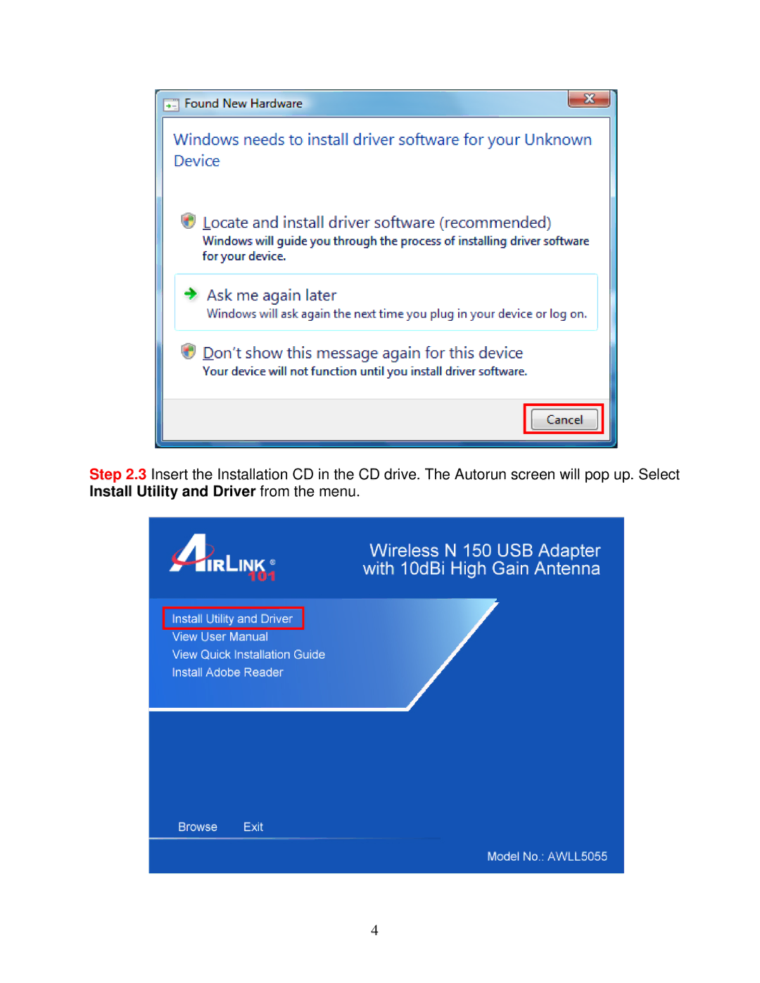 Airlink101 AWLL5055 user manual 