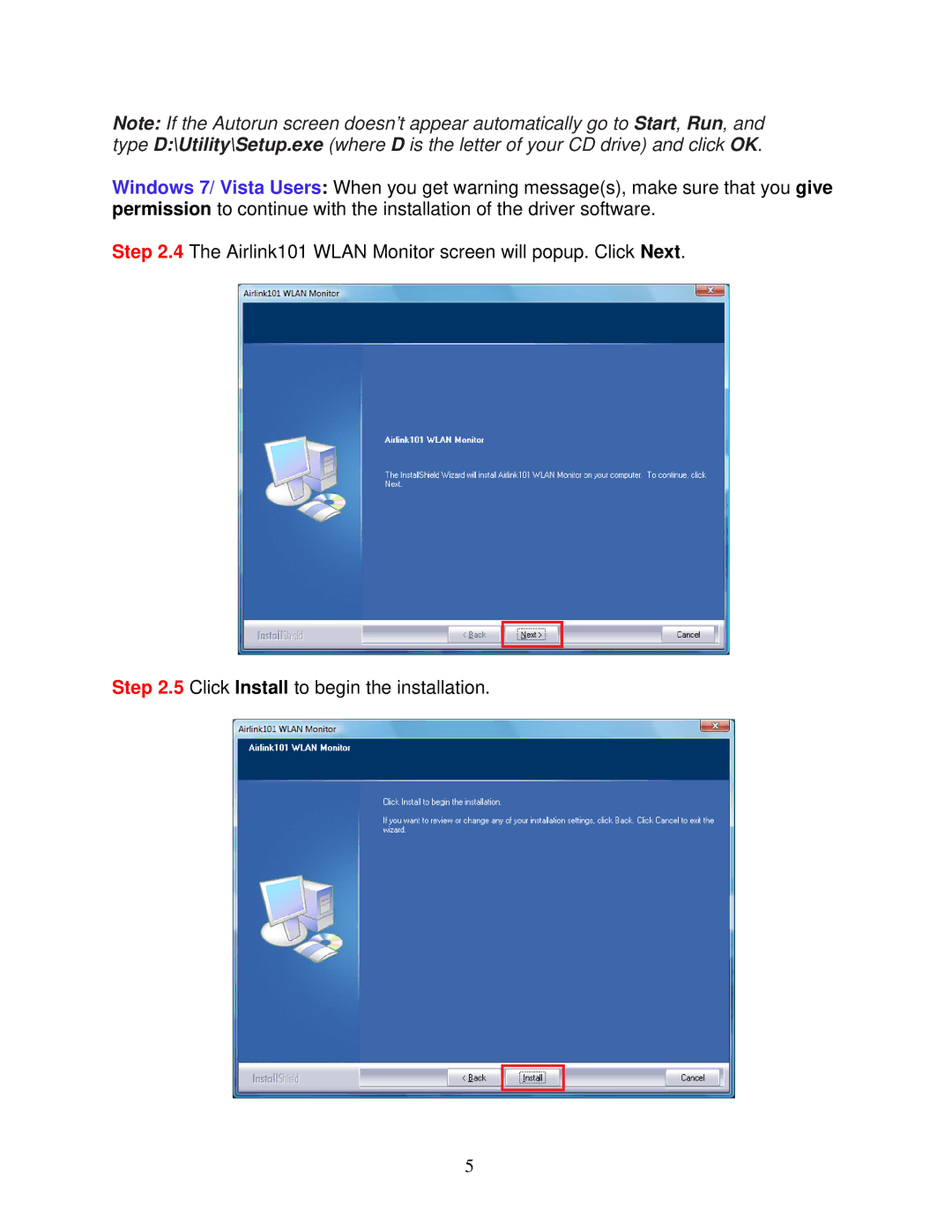 Airlink101 AWLL5055 user manual 