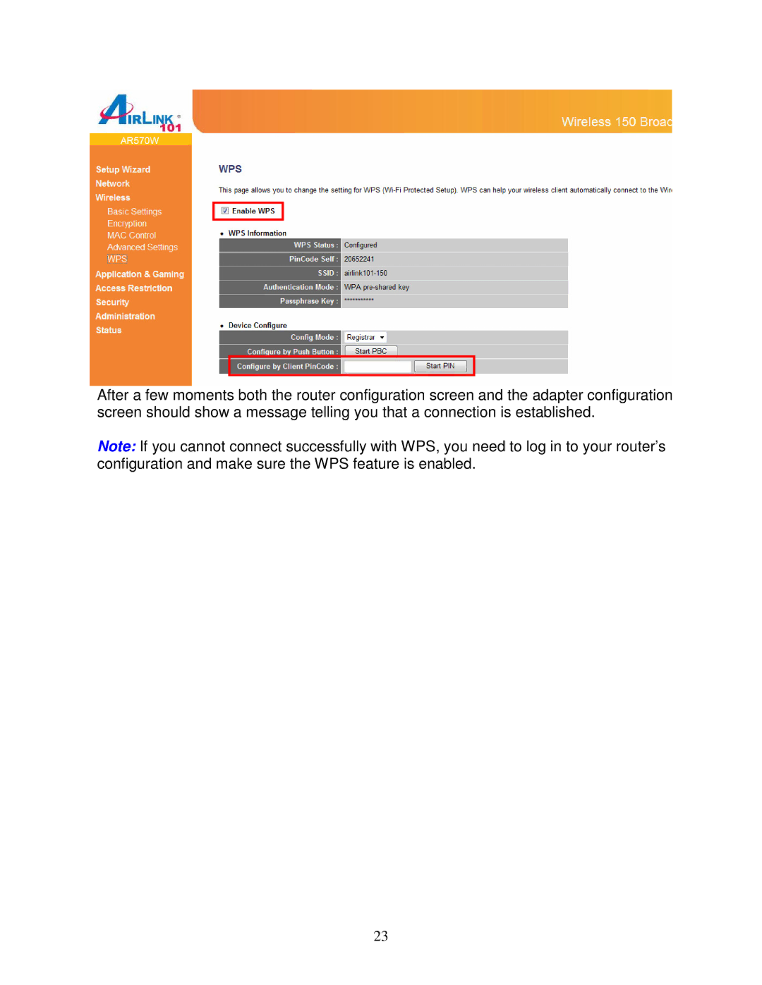 Airlink101 AWLL5166HP user manual 