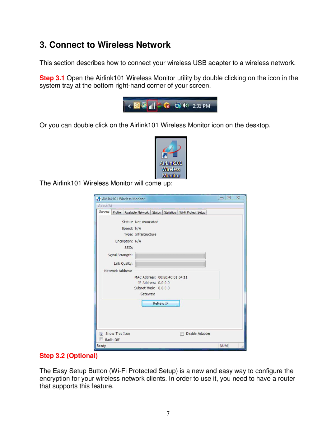 Airlink101 AWLL5166HP user manual Connect to Wireless Network, Optional 