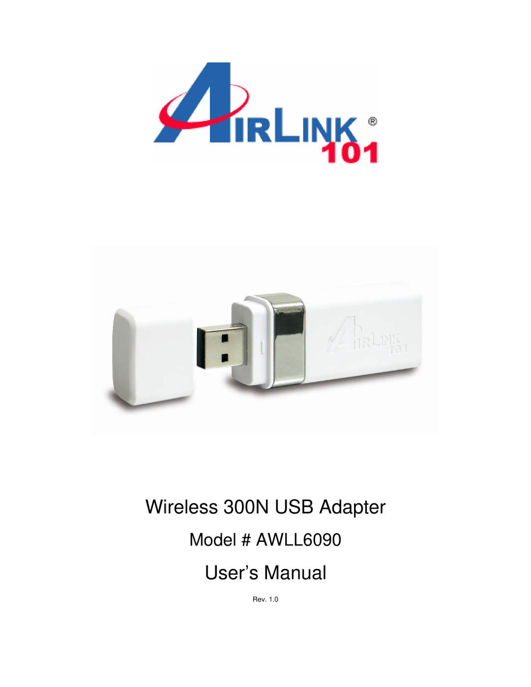 Airlink101 AWLL6090 user manual Wireless 300N USB Adapter 