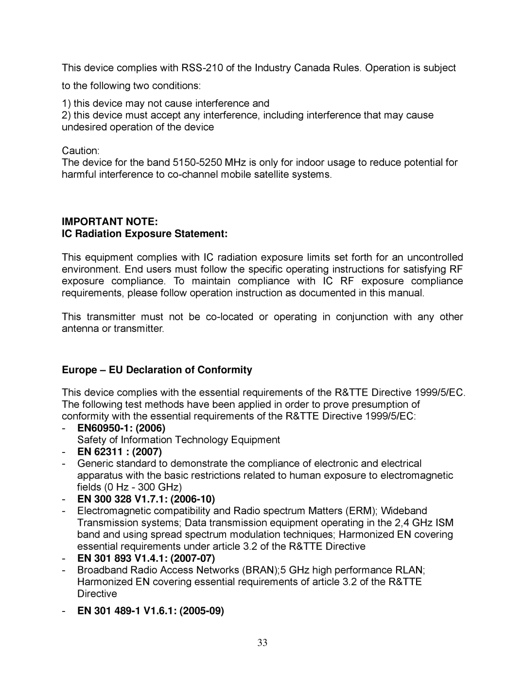 Airlink101 AWLL7025 user manual EN60950-1 