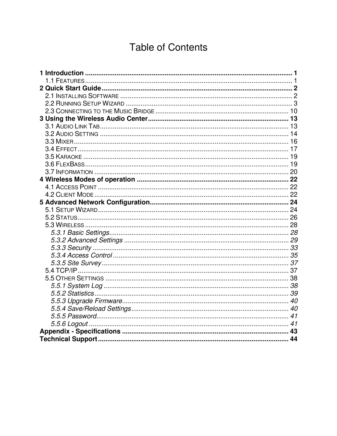 Airlink101 AWMB100 manual Table of Contents 