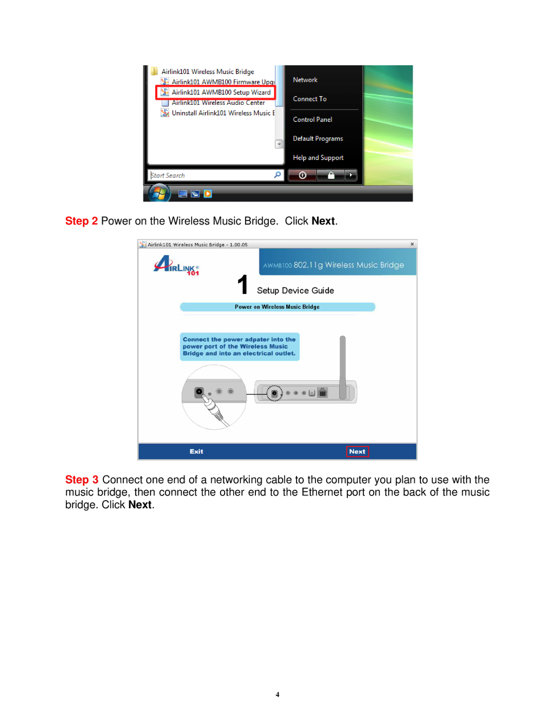 Airlink101 AWMB100 manual 