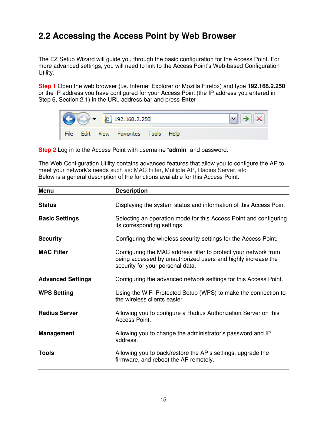 Airlink101 N300 user manual Accessing the Access Point by Web Browser, Basic Settings 