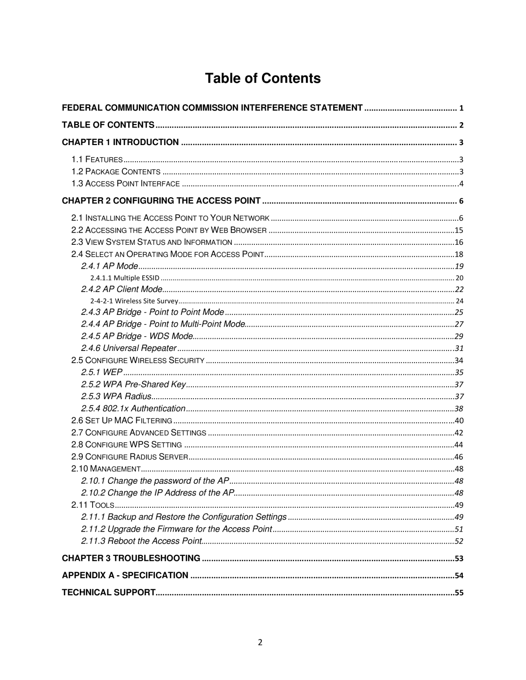 Airlink101 N300 user manual Table of Contents 