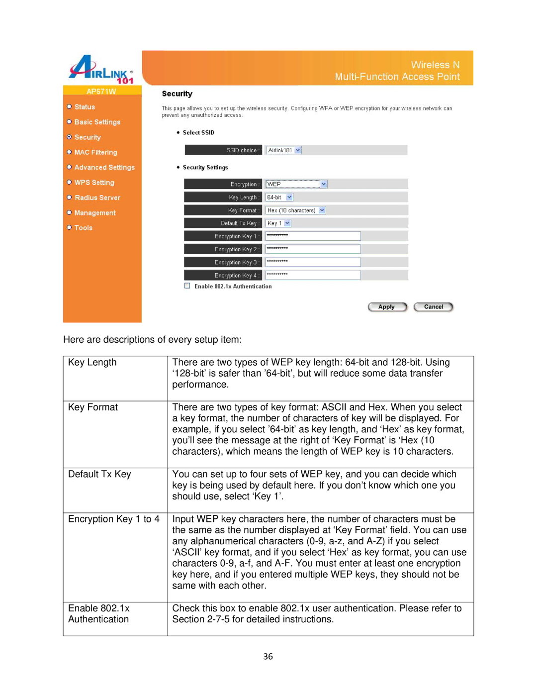 Airlink101 N300 user manual 