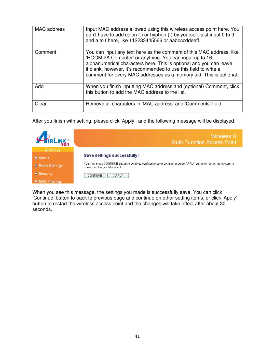 Airlink101 N300 user manual 