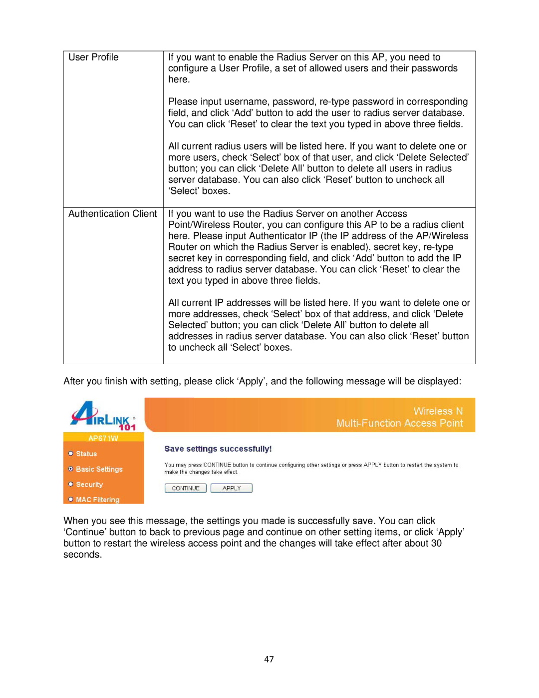 Airlink101 N300 user manual 