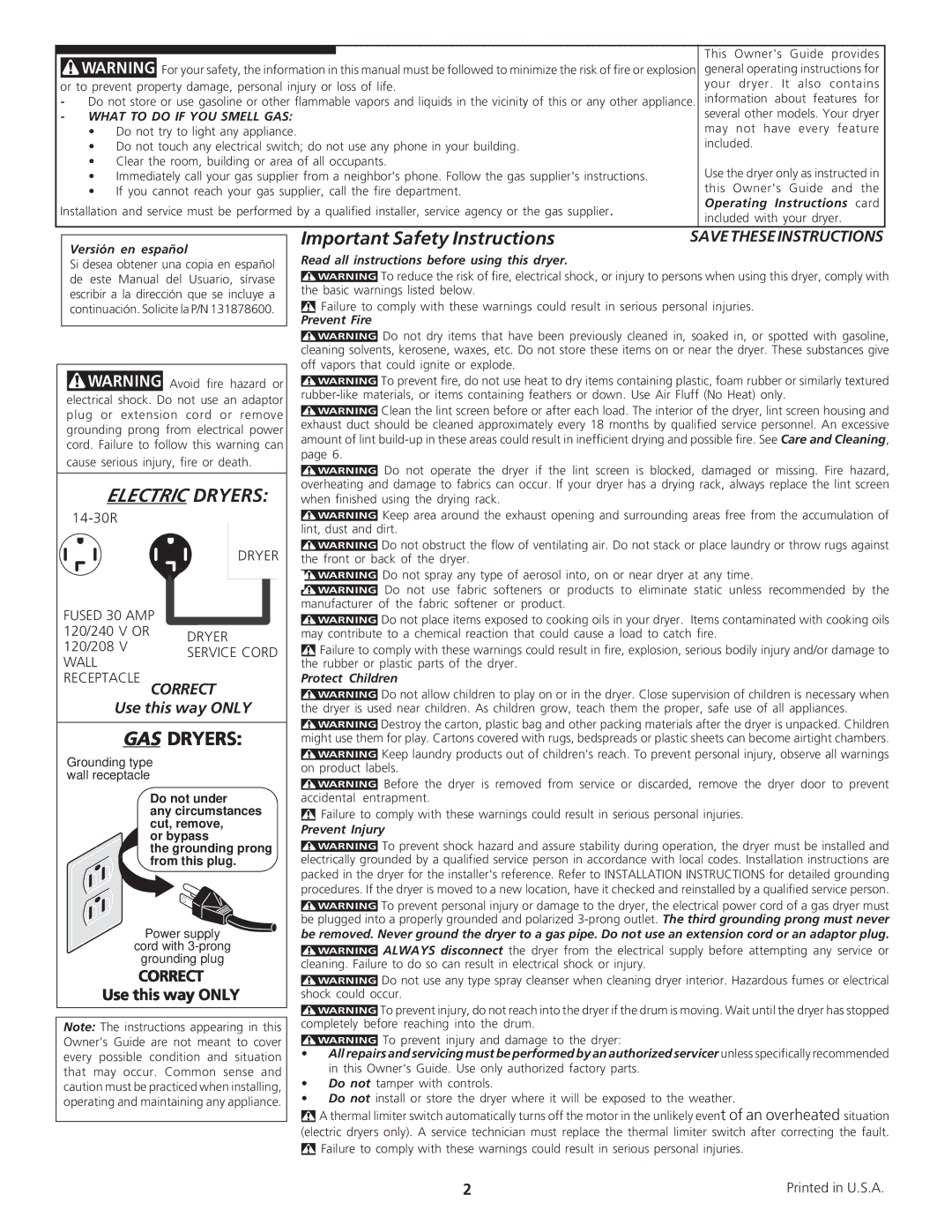 Airlux Group 13467-1200 (0512) important safety instructions Important Safety Instructions, Use this way only, Correct 