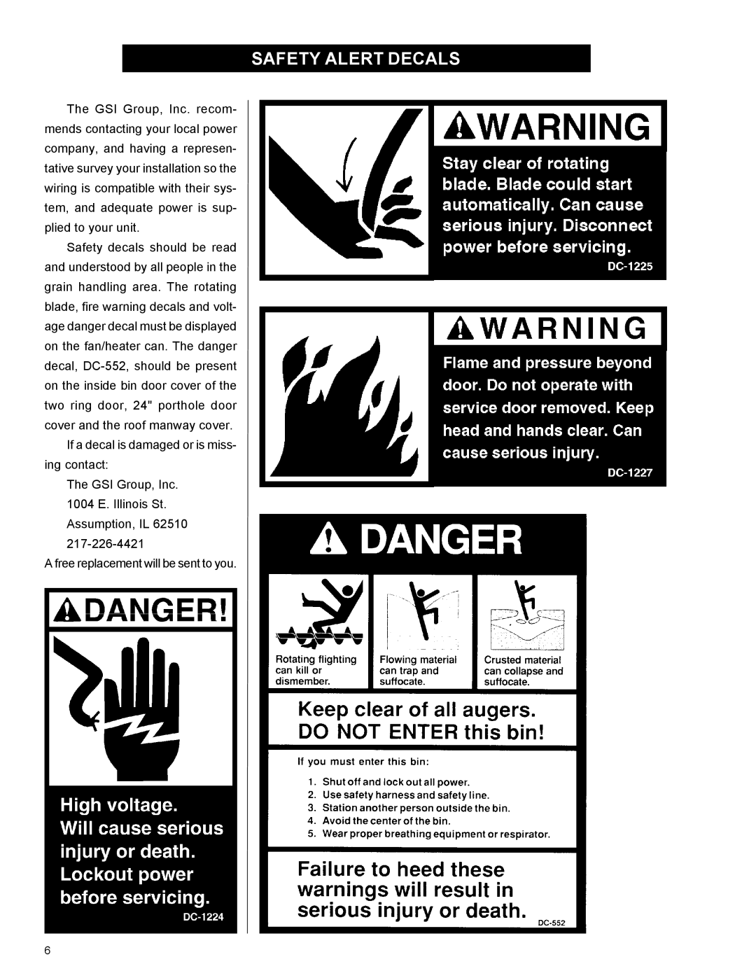 Airstream 18 owner manual Safety Alert Decals 