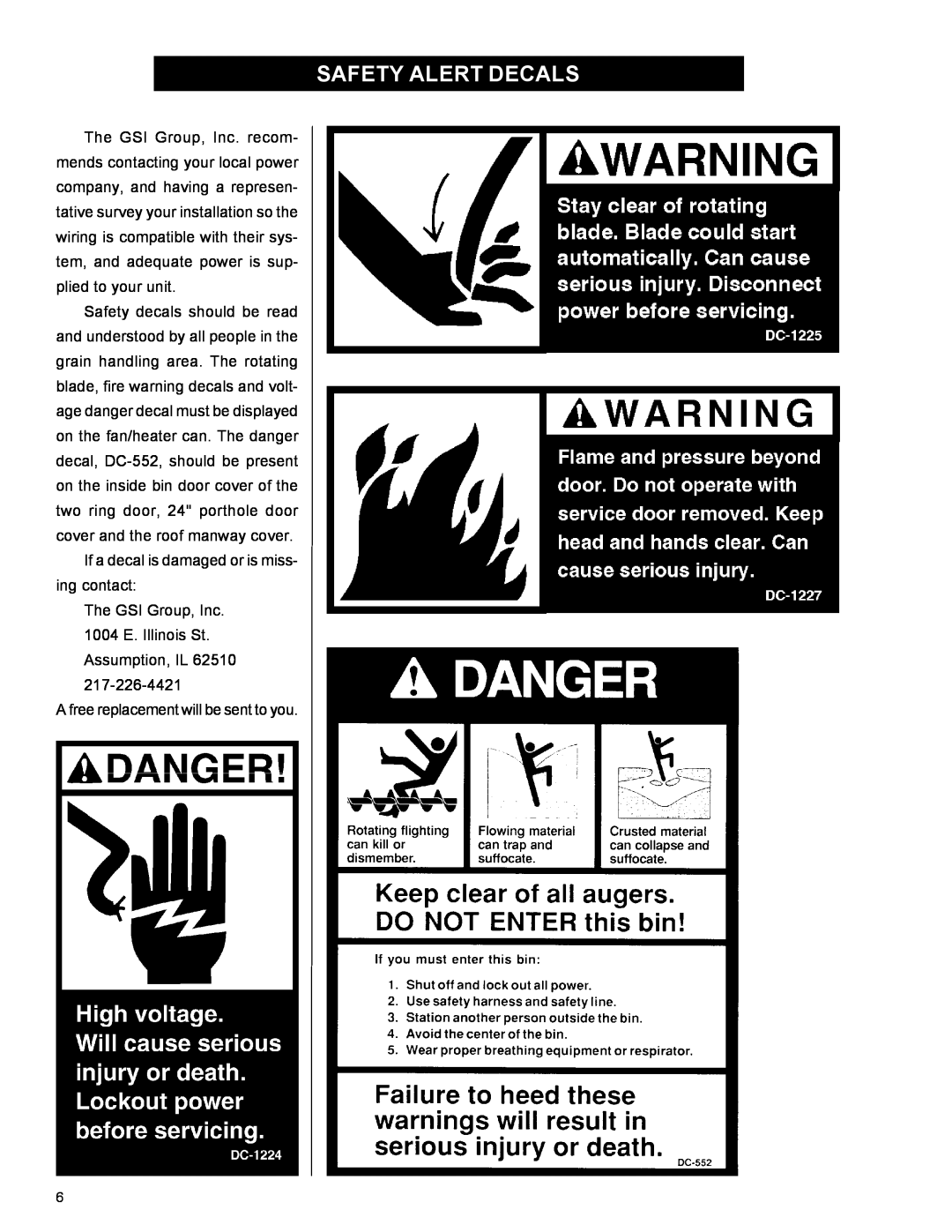 Airstream 18 owner manual Safety Alert Decals 