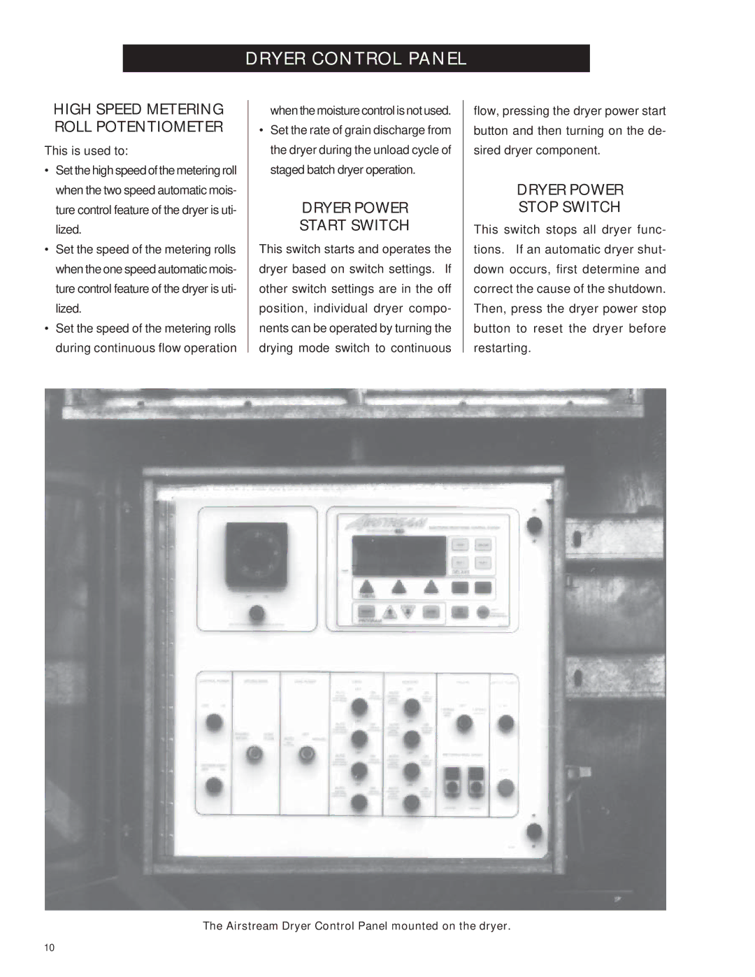 Airstream PNEG-343 service manual Dryer Power Start Switch, Dryer Power Stop Switch 